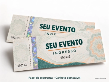 Ingressos de Segurança Personalizados 105x50mm