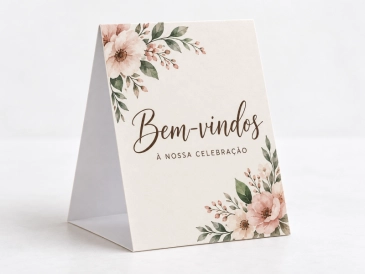 Placa de mesa 10x12cm - Econômica | Offset 240g