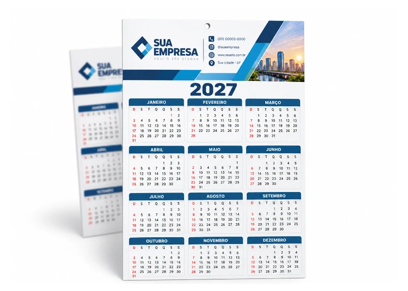 Calendário de Parede 2027 20x28cm | Offset 240g
