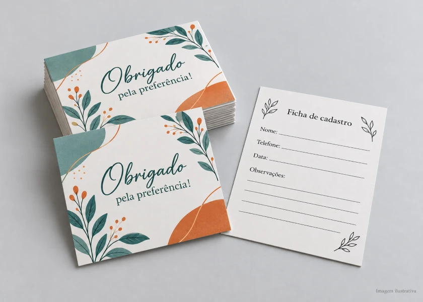 Cartões / Fichas Personalizadas 10x14cm | Offset 180g