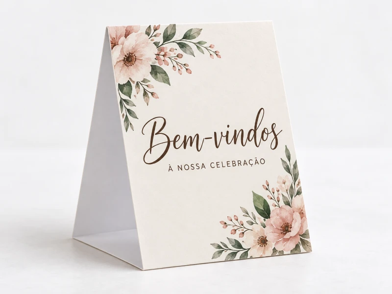 Placa de mesa 10x12cm - Econômica | Offset 240g